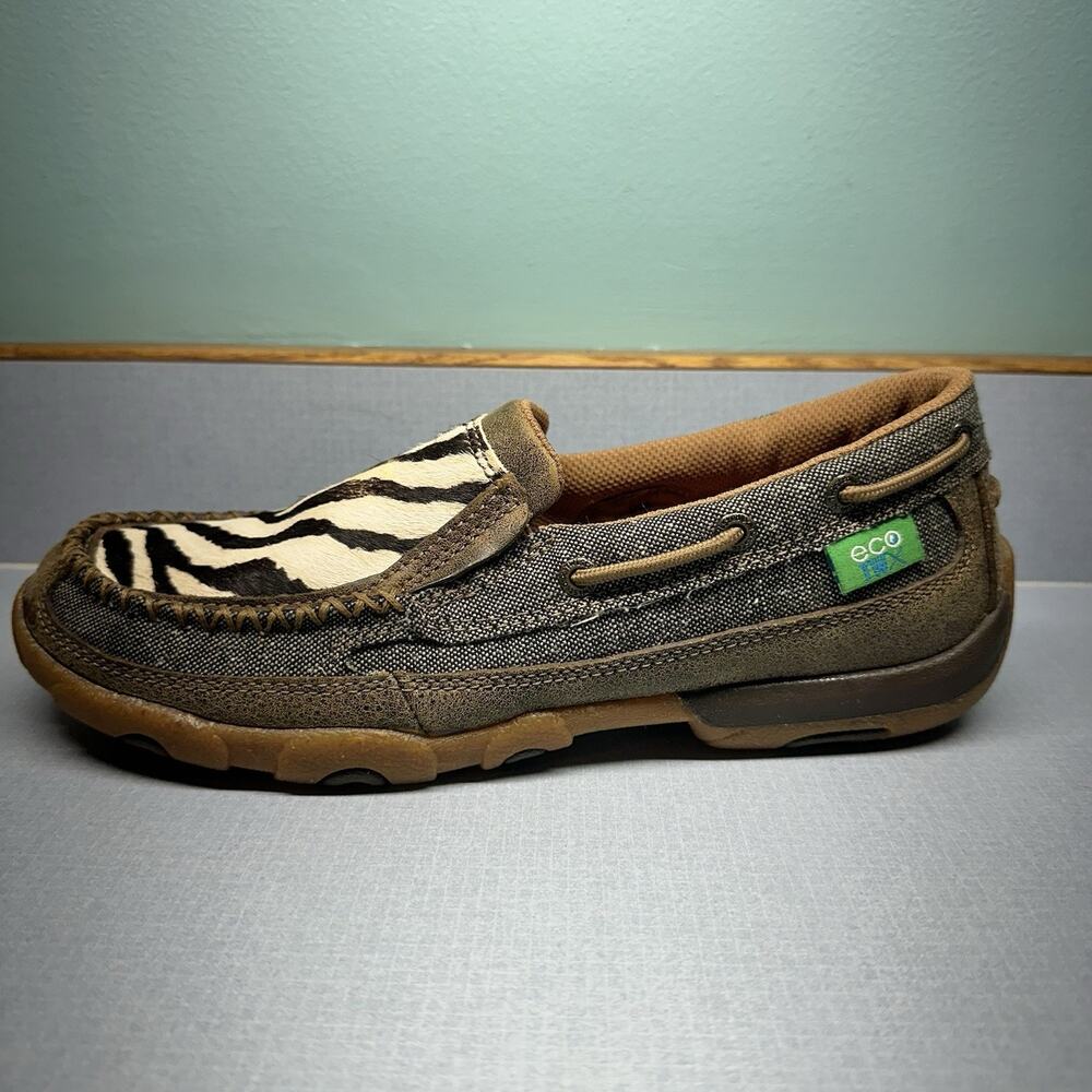 Twisted X Zebra Print driving moccasins ECO TWX‎ Women’s 9M - Picture 4 of 16